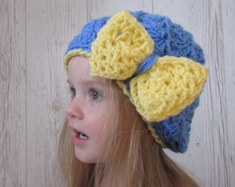 Crochet Bow Hat Pattern, Baby Toddler Girl Hats (PDF Pattern)