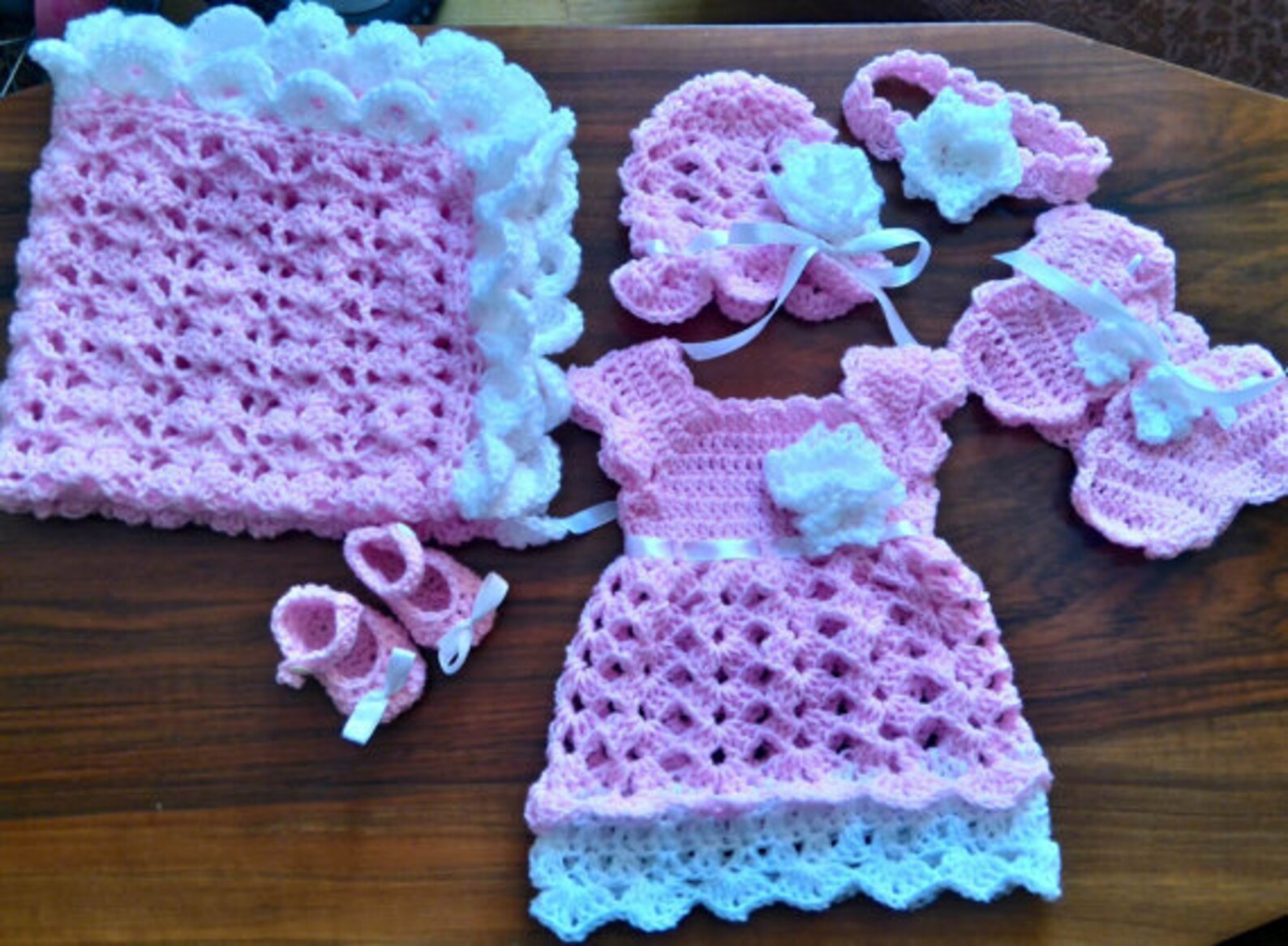 Easy Pattern Baby Dress Blanket Shoes Hat Bolero Crochet Etsy Canada