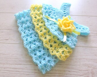 Crochet Baby Dress Pattern: Ruffle Design, Sizes 0-12 Months (PDF Pattern)