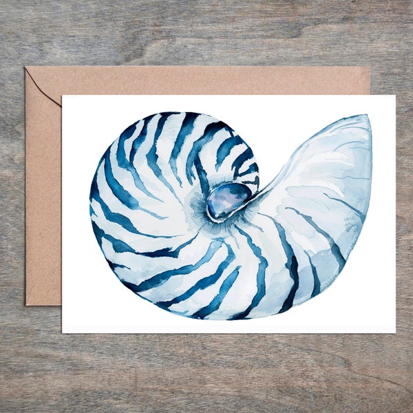 Nautilus Card, Single or Set of 4, Blank Inside