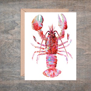 Cartão de lagosta. Cartão em branco. Cartão do oceano. Você é minha lagosta. Ilustração de lagosta. Arte de lagosta.