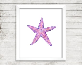 Bar Harbor Starfish Giclée Print, Starfish Watercolor, Nautical and Coastal Art