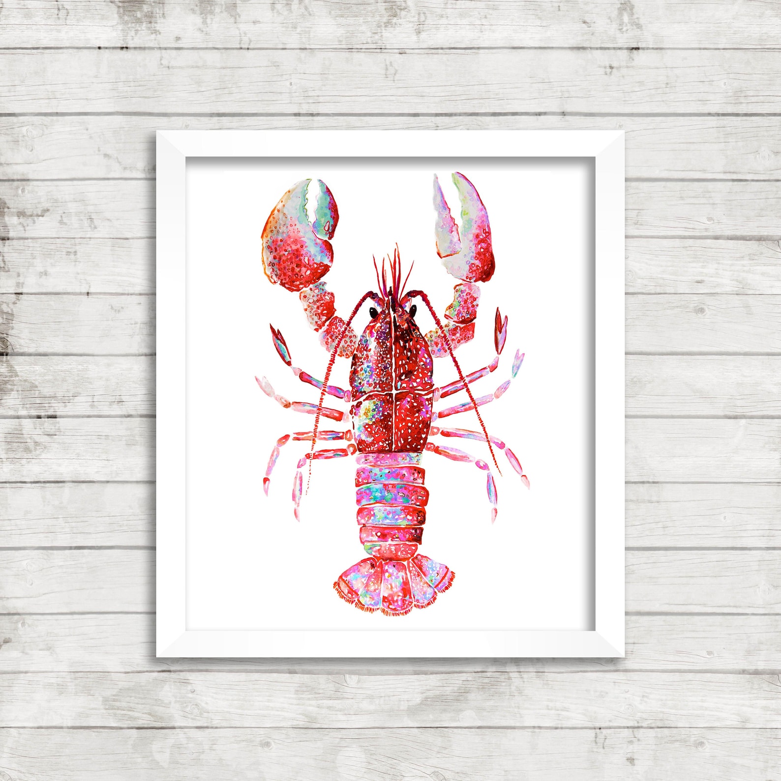 Lobster Watercolor Print Red Lobster Lobster Illustration - Etsy