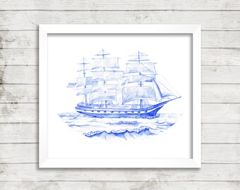 Star of the Sea Watercolor Print. Maritime Art. Watercolor Art Print. Ocean Art Print. Coastal Art. Beach House Print.