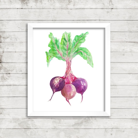 Beet Watercolor Print. Vegetable Watercolor. Vegetable Art. Veggie Art. Kitchen Art. Housewarming Gift. Beet Art. Beet Print.