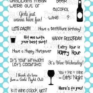 Sentimenti di Happy Hour 4 x 6" chiaro fotopolimero Stamp Set
