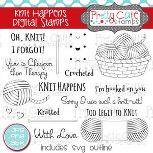 Knit Happens DIGITAL Stamp Set