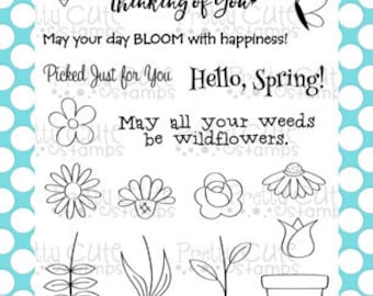 Spring Flowers 4x6" Clear Photopolymer Stamp Set