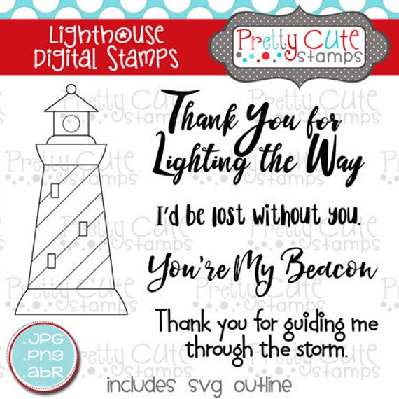 Lighthouse DIGITAL Stamp Set | Etsy