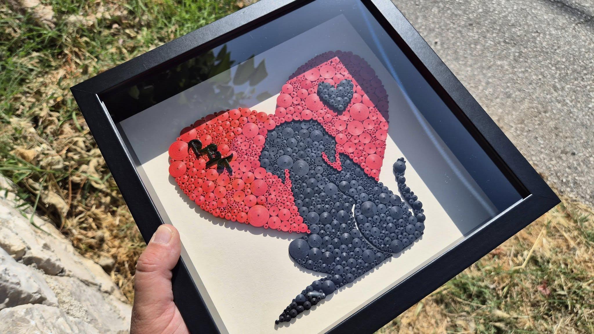 Quilled Paper Dog & Cat Wall Art, Handmade Pet Portrait, Unique Animal ...