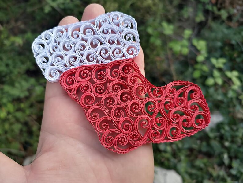 Quilling Santa Claus Boot Paper Quilled Art Hanging