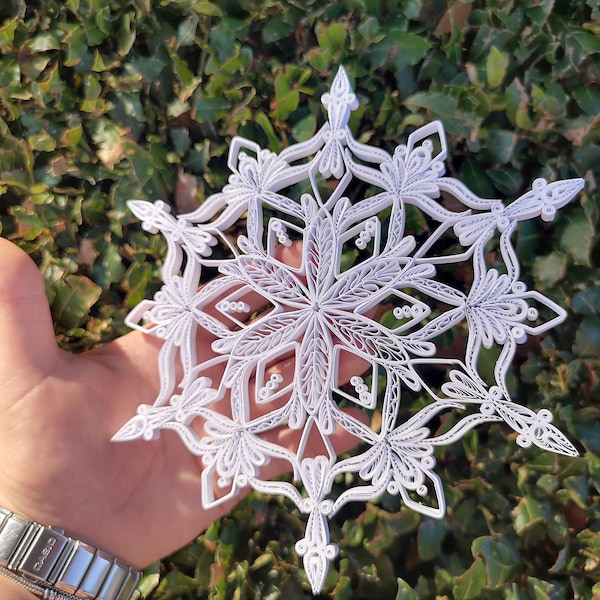 Quilled Christmas Star Ornament, Paper Christmas Star Decor, Quilling Snowflake Ornament, Handmade Home Decoration, Unique Paper Christmas