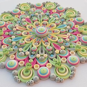 Floral Paper Mandala Quilling Ornament, Mandala Wall Art, Handmade Mandala, Blooming Flower Mandala, Mandala Home Decoration Family Gift image 10