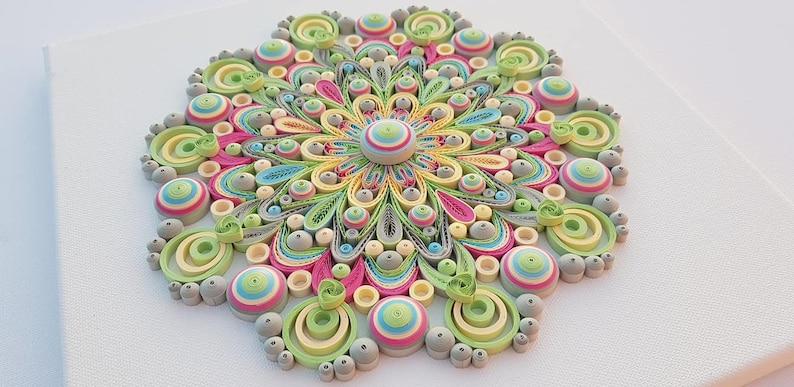 Floral Paper Mandala Quilling Ornament, Mandala Wall Art, Handmade Mandala, Blooming Flower Mandala, Mandala Home Decoration Family Gift image 10