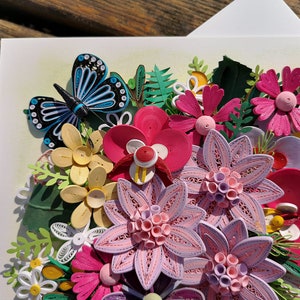 Paper Quilled 3d Floral Art, Flourish Framed Arrangement, Blooming ...