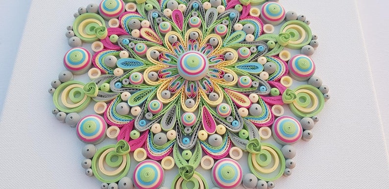 Floral Paper Mandala Quilling Ornament, Mandala Wall Art, Handmade Mandala, Blooming Flower Mandala, Mandala Home Decoration Family Gift image 9