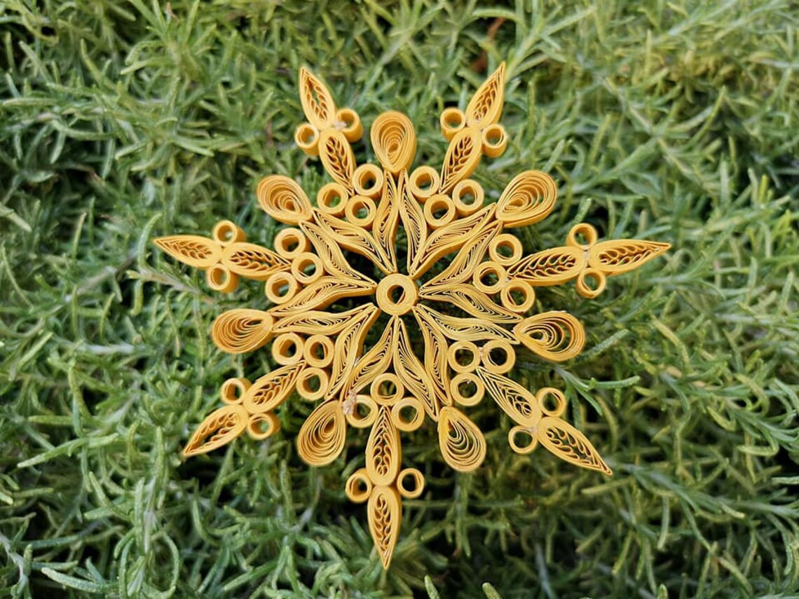 Quilling Paper Snowflake Set, Quilled Snowflake Ornament, Christmas Ornament Handmade, Homemade