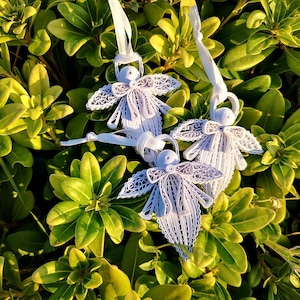 Angels Paper Christmas Ornaments Set, Quilled Christmas Decor