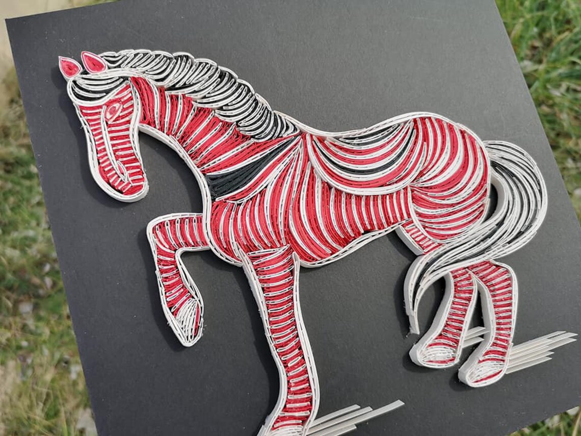 Galloping Quilling Horse Paper Quilled Art Unique 3D Wall Etsy UK