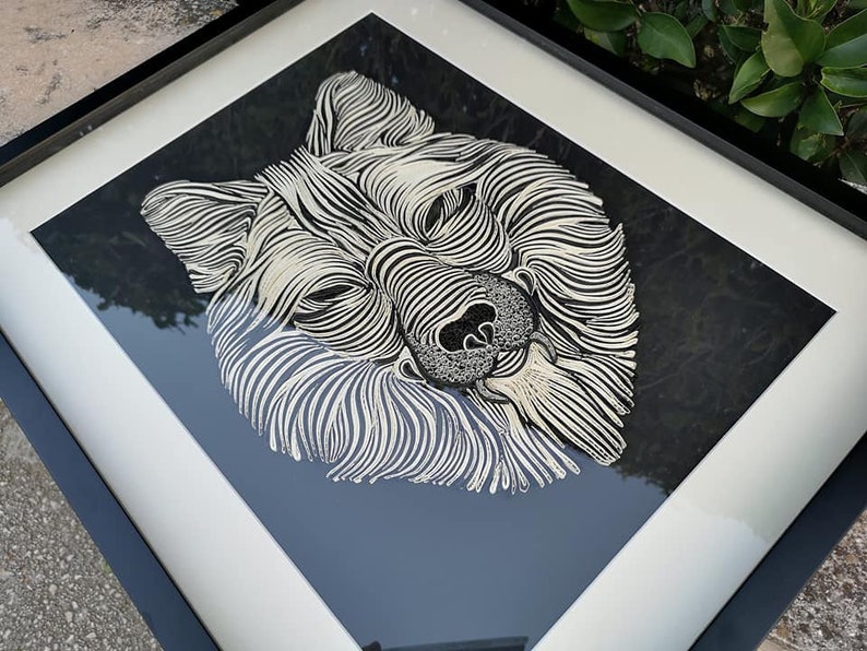 Paper Wolf Wall Hanging Quilling Animal Wall Art Woodland Etsy