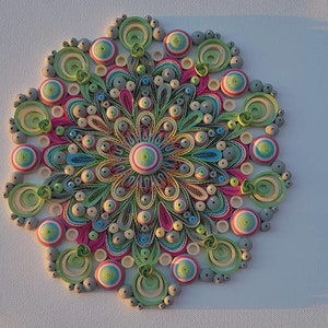 Floral Paper Mandala Quilling Ornament, Mandala Wall Art, Handmade Mandala, Blooming Flower Mandala, Mandala Home Decoration Family Gift image 8