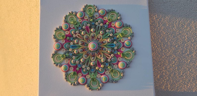 Floral Paper Mandala Quilling Ornament, Mandala Wall Art, Handmade Mandala, Blooming Flower Mandala, Mandala Home Decoration Family Gift image 8