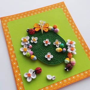 Biglietti di Pasqua fatti a mano, biglietti di Pasqua quilling, biglietti di uova di Pasqua di carta, biglietti di Pasqua di carta quilling, biglietti di auguri con uova di Pasqua, biglietti regalo di Pasqua