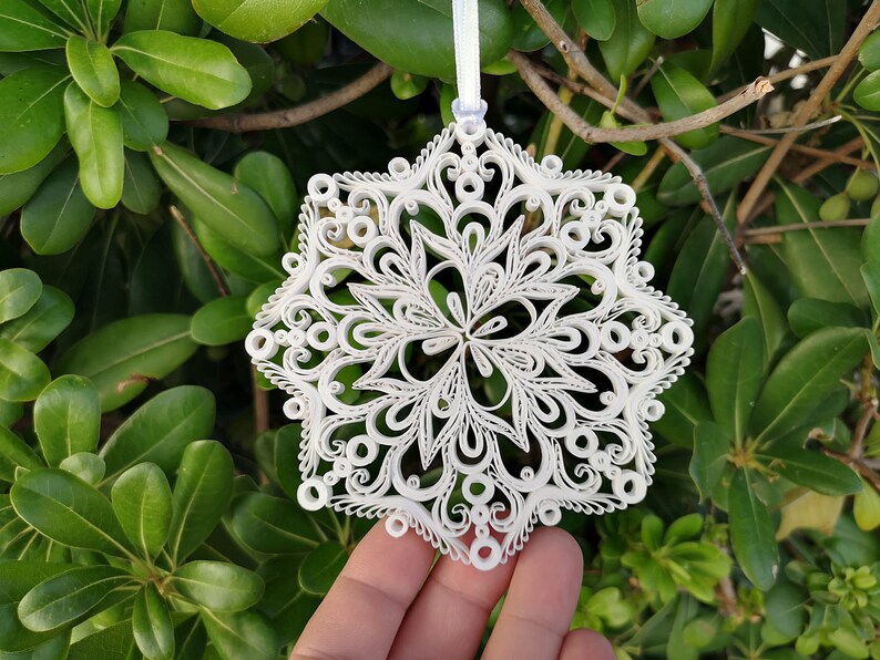 Paper Quilling Snowflake Ornaments, Christmas Ornament, Holiday Tree ...