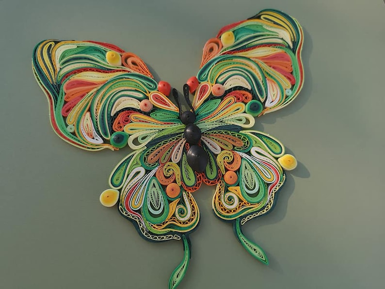 Paper Quilled Butterfly Multicolored Butterfly Wall Art 3D Etsy