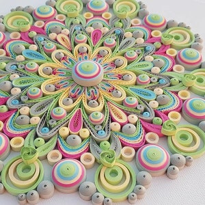 Floral Paper Mandala Quilling Ornament, Mandala Wall Art, Handmade Mandala, Blooming Flower Mandala, Mandala Home Decoration Family Gift image 3