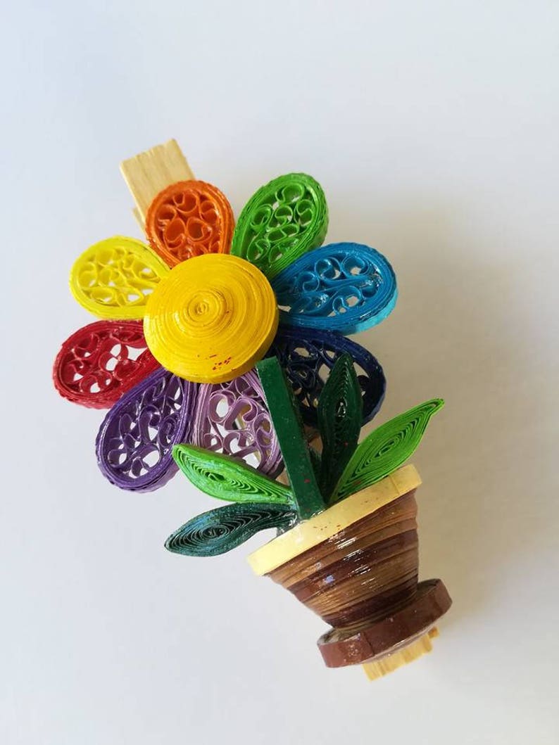 Fun Flower Handmade Quilling Paper Fridge Decorative Etsy