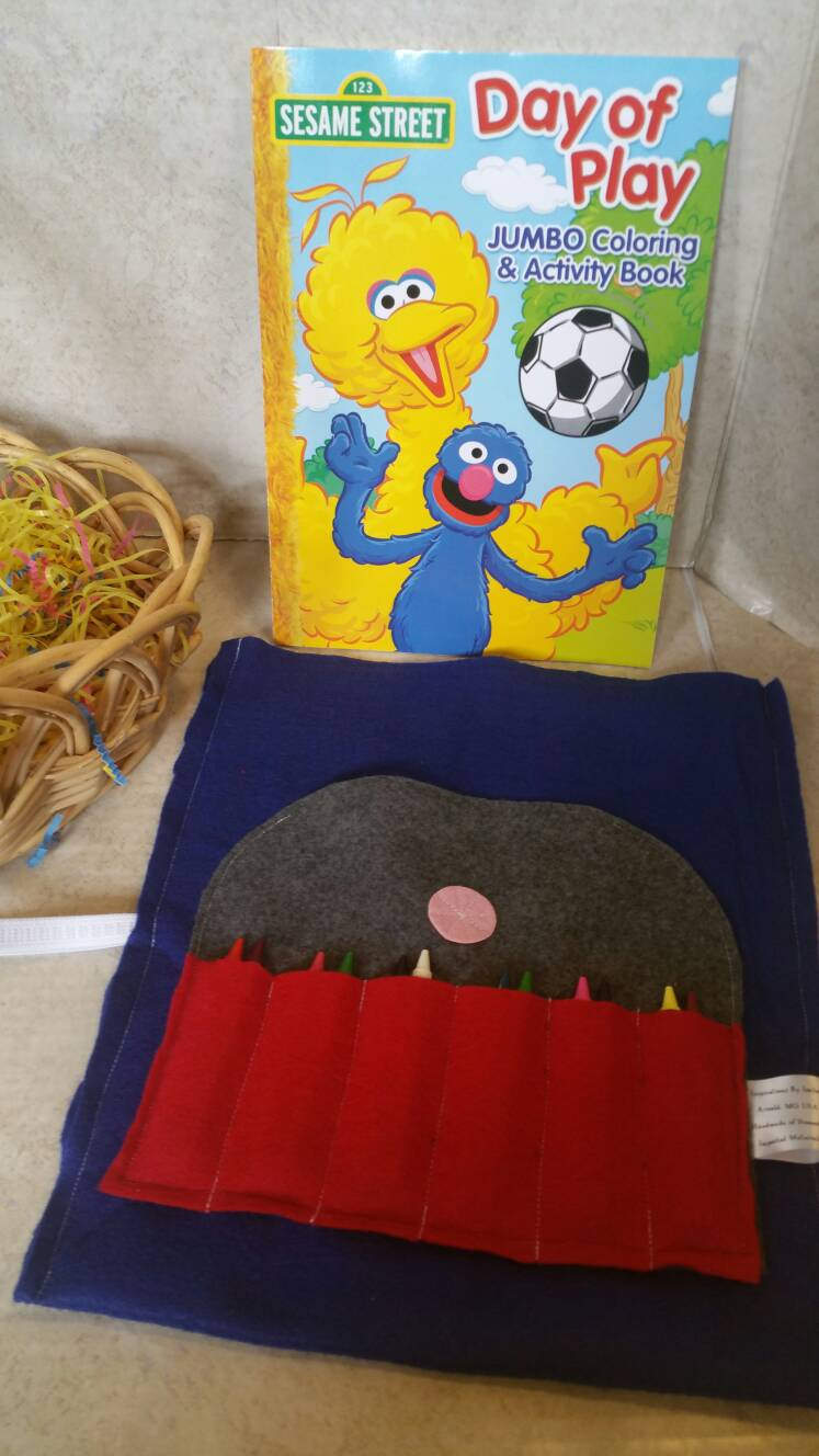 Download Coloring Book Holder Crayon Tote Crayon Roll Crayon Etsy