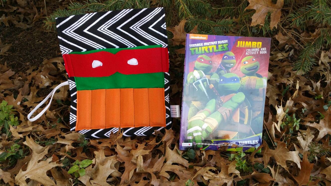 Download Birthday Gift For Kids Tmnt Coloring Book Holder Crayon Etsy