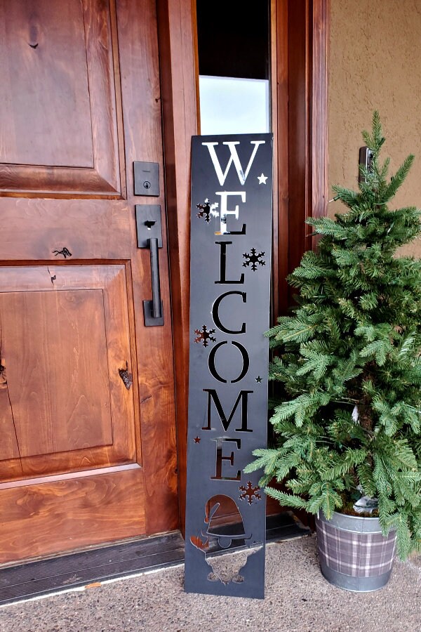 Gnome Welcome Christmas Decor Front Porch Steel Sign Made In Etsy Gnome Welcome Christmas Decor Front Porch Steel Sign Made In Etsy