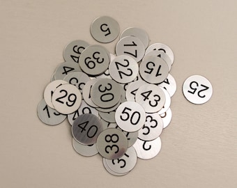 100 Table numbers, Numbered Tags, Door Locker, Restaurant, Clubs, Theater, Laser Engraved, size 3cm.