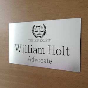 Personalised Wall Name Plate Office Sign, Custom Engraved Door Sign, Plaque, Business Name Sign, Peel & Stick Adhesive.