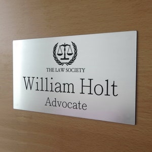 Custom Engraved Wall Name Plate, Office Sign, Personalised Door Plate, Plaque, Business Name Sign, Double Sided Mounting Tape.