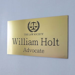 Personalised Wall Name Plate With Logo, Custom Engraved Door Plate, Sign, Plaque, Business Name Sign, Home Sign, Double Sided Mounting Tape.