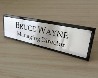 Personalised Desk Name Plate, Custom Engraved Desk Sign, Plaque, Office Sign.