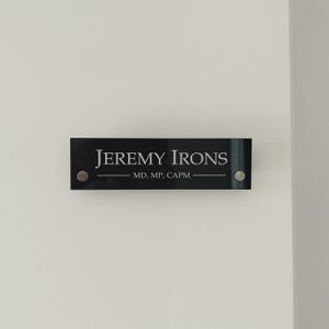 Wall Name Plate, Custom Made Door Sign with Logo, Personalized Office Plaque, Executive Office Sign.