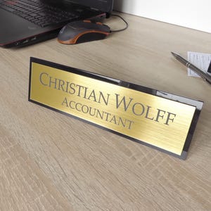 Personalisiertes Schreibtisch-Namensschild, Benutzerdefiniertes Zeichen, Exekutivbüro-Zeichen.