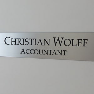8" x 2" Custom Engraved Wall Name Plate, Office Sign, Personalised Door Plate, Plaque, Name, Home, Peel & Stick Adhesive.