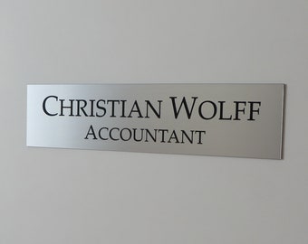 9" x 3" Custom Engraved Wall Name Plate, Office Sign, Personalised Door Plate, Plaque, Name, Home, Peel & Stick Adhesive.