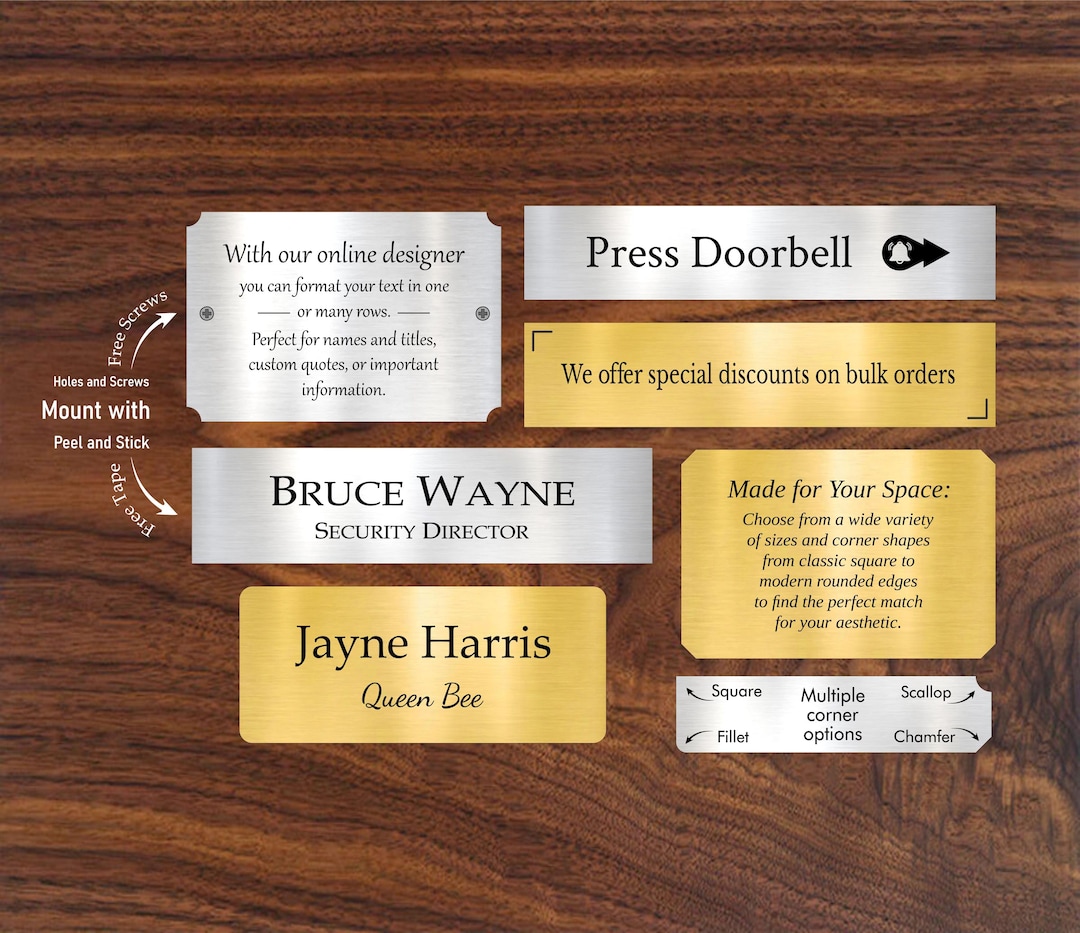 Personalised Name Plate, Custom Wall Plaque, Office Sign, Door Sign ...