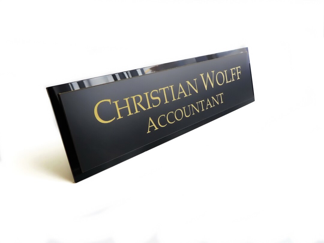 Personalised Desk Name Plate, Custom Engraved Desk Sign, Plaque, Office ...