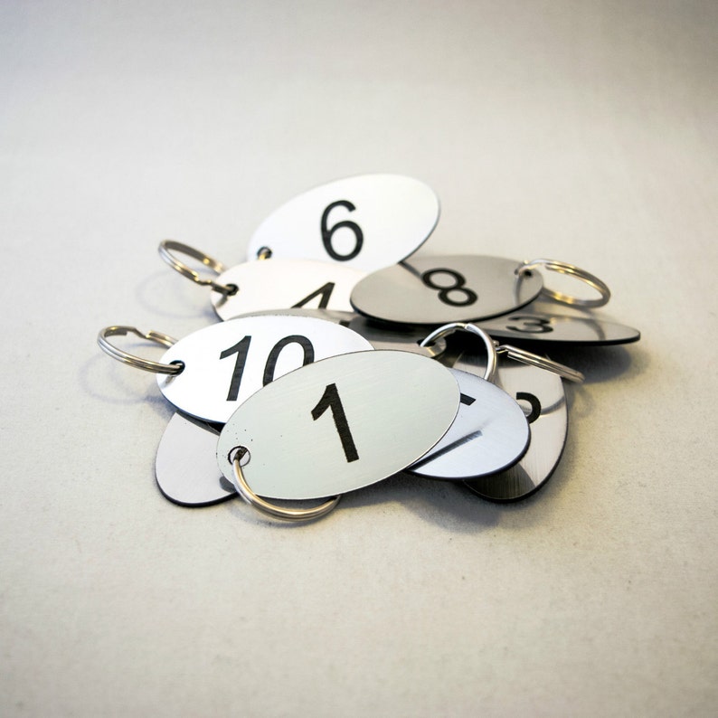 20 Oval Shaped Numbered Key Tags Key Fobs for Home Custom Etsy