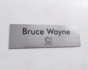 Custom Acrylic Wall Sign - Personalized Office Name Plate with Logo (13" x 3")