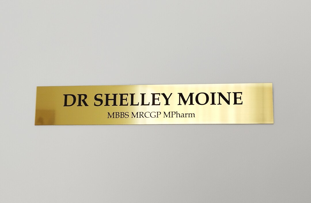 Custom Engraved Wall Name Plate, Office Sign, Personalised Door Plate