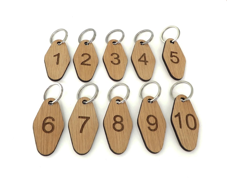 Club keychain Home Oak Veneer School 50 Wooden Numbered Key Fobs Locker Room For Hotel Key Tags