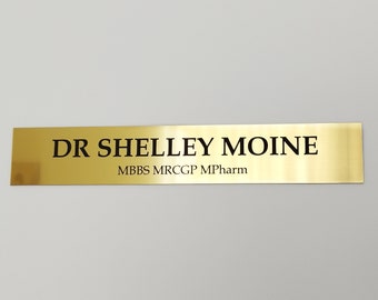 10" x 2" Custom Engraved Wall Name Plate, Office Sign, Personalised Door Office Sign, Peel & Stick Adhesive.